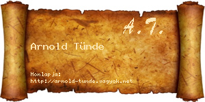 Arnold Tünde névjegykártya