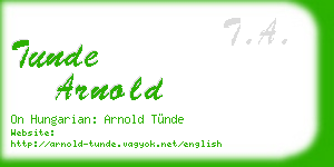 tunde arnold business card