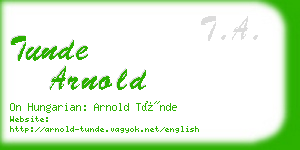 tunde arnold business card